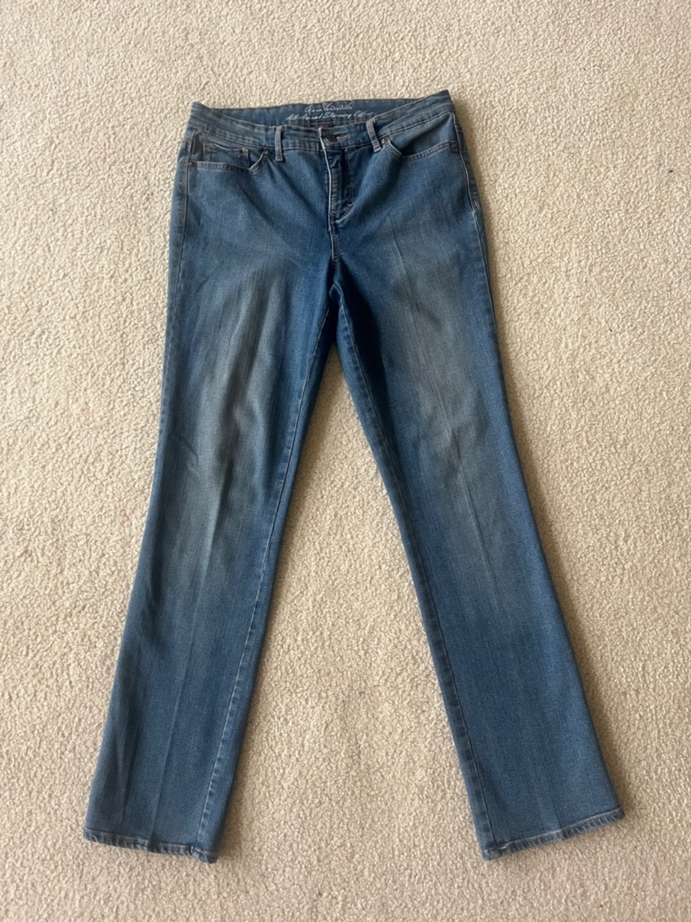 Gloria Vanderbilt Rail Straight Jeans in Faded Blue Denim